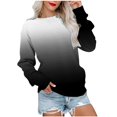 thumbnail image 1 of Penkiiy Chandail pour Femmes T-shirt Imprimé de Mode pour Femmes Blouse à Manches Longues Col Rond Hauts Décontractés Chandails à Capuchon Noir Vêtements Y2K, 1 of 5