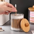 thumbnail image 1 of Clear Plastic Jar Organizer, 10oz Cotton Swab Qtip Dispenser with Acrylic Lid, Bathroom Countertop Storage Container for Cotton Balls Rounds, Modern Cosmetic Makeup Organizer Canister, 1 of 6