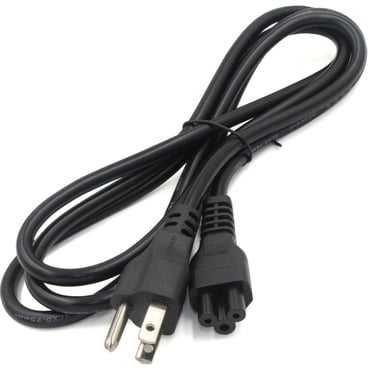 US 3-Prong AC Power Cable, 3 Pin Grounded Plug with IEC C5 Connector, 1.2m Black Laptop Charger Cord for Computers and Devices