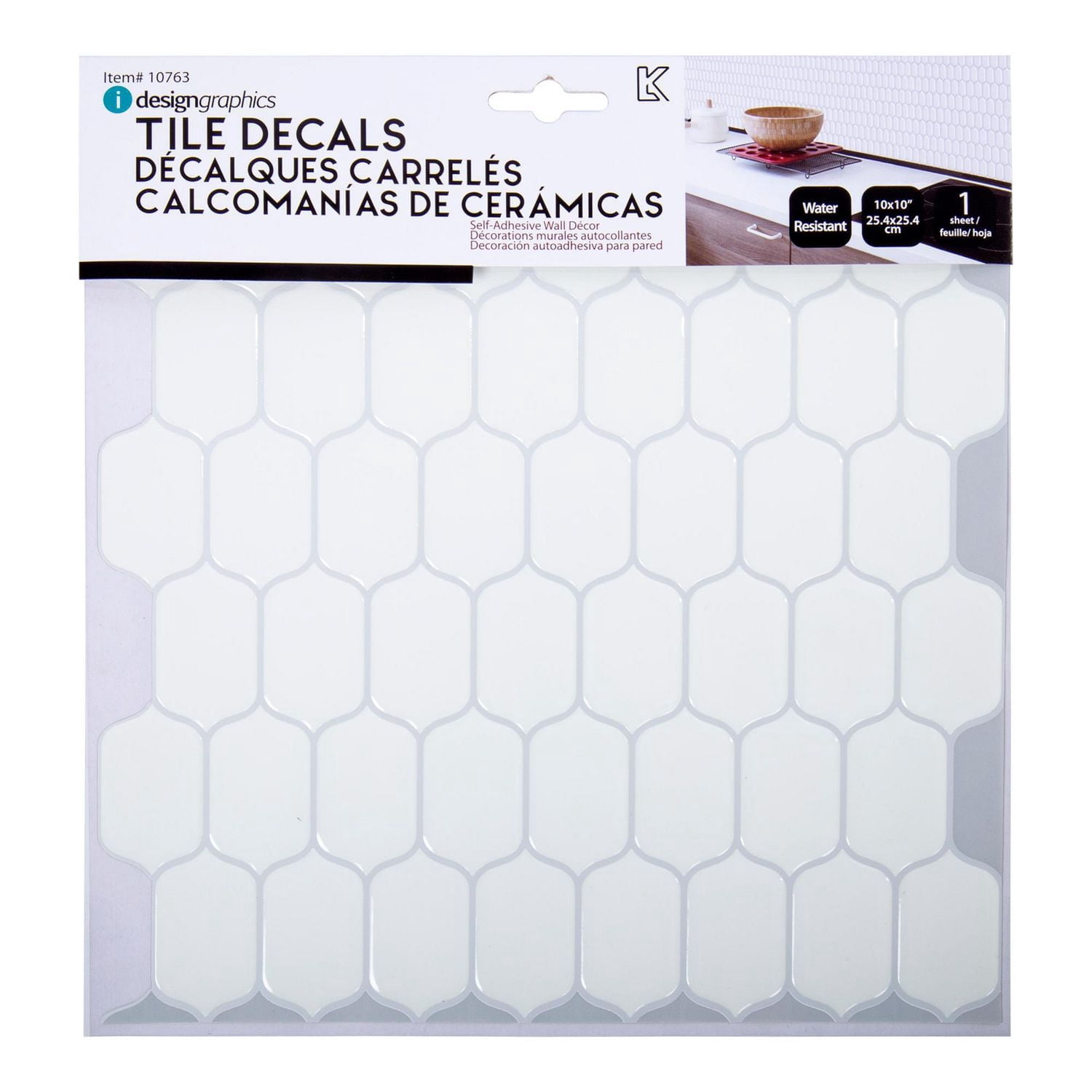 Truu Design Decorative Self-Adhesive Peel and Stick Backsplash Oval Wall Tiles
