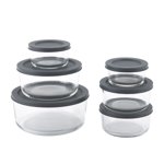 Mainstays 6 pcs Set Round Glass Food Storage Container