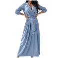 thumbnail image 3 of Women Fashion V-neck Long Sleeve Solid Color, 3 of 6