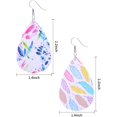 thumbnail image 2 of 20 Pairs Faux Leather Feather Pattern Earrings Bobo Teardrop Dangle Earrings Handmade Printed Drop Earrings, 2 of 7