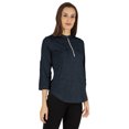 thumbnail image 2 of Inkmeso Stylish Mandarin Collar Top For Women Casual Solid Relaxed-Fit Zipper Front Tunic, 2 of 7