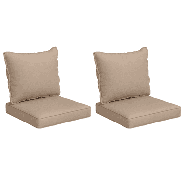 Outsunny Outdoor Chair Cushions with Backrest for Garden Furniture, Beige