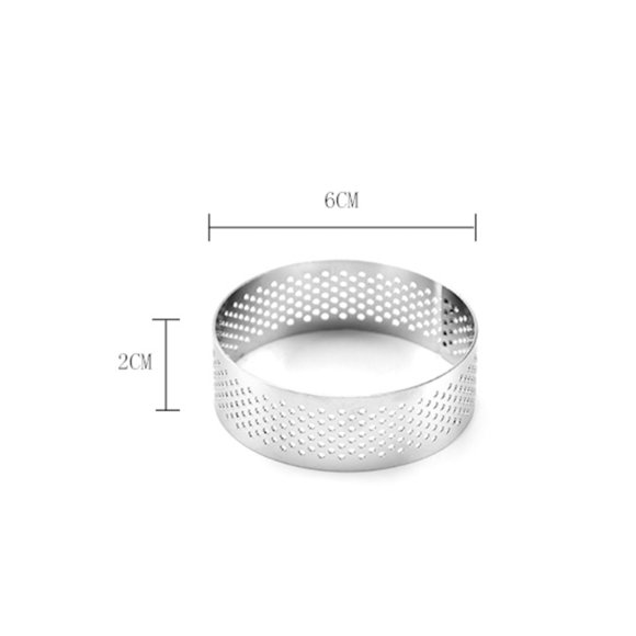 Moule Anneau à Gâteau Perforé ESTONE en Acier Inoxydable 304, Mousse Ronde, Modèle de Fixation, Emporte-Pièce, Outil de Pâtisserie Bricolage pour Maison, Cuisine, Boulangerie