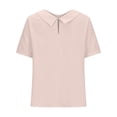 thumbnail image 4 of Timegard Chemises en Coton et Lin pour Femmes Mignonnes Froncées à Manches Bouffantes d'Été Chic Décontracté Amples à Col à Revers Hauts Blouse, 4 of 6