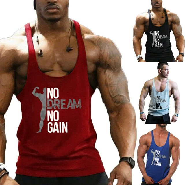Body Fitness Tops Gym Stringer Workout Vest Singlet Men Shirt
