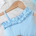 thumbnail image 4 of HNMKIU Robe Fleurie à Volants pour Tout-Petites Filles, Sans Manches, Tissu Côtelé Confortable pour Fêtes et, 4 of 4