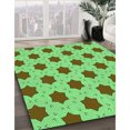 thumbnail image 3 of Ahgly Company Tapis d'Intérieur Lavable à la Machine, Carré, Transitionnel, Vert Néon, Tapis de Zone, 3 Pieds Carré, 3 of 7