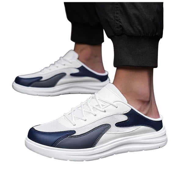 Mules Fashion Sneakers for Men 2025 Outdoor Sports Lace up Walking Shoes Half Slippers Casual Slip on Sandals