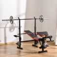 thumbnail image 2 of Soozier Adjustable Weight Bench with Leg Developer Barbell Rack for Weight Lifting and Strength Training Multifunctional Workout Station for Home Gym Fitness, 2 of 9