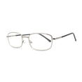 thumbnail image 1 of Classic Iconic Dad Fashion Narrow Rectangle Snug Reading Glasses Silver +3.5, 1 of 4