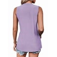 thumbnail image 2 of Débardeurs pour Femmes Sans Manches Chemises à Oeillets Violet P, 2 of 7