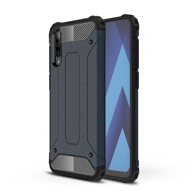 Samsung A51 Case Rugged Slim Shockproof Samsung Galaxy A51 Case Cover in blue, featuring a fitted hard shell design with shock-absorbing materials. The case offers three-metre (ten-feet) drop protection and a lightweight, durable build. Designed for Samsung Galaxy A51, it provides protection against bumps and scratches while maintaining a slim profile.