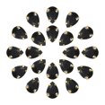 thumbnail image 1 of Unique Bargains 20Pack Teardrop Sew on Rhinestone - 14x10mm Glass Teardrop Crystal Rhinestones in Gold Prong Setting (Black), 1 of 7