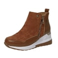 thumbnail image 1 of Kcodviy Bottes à Blocs de Couleur pour Femmes, Mini Bottes à Semelles Épaisses pour Femmes, Chaussures Courtes, Compensées, Bottes Mignonnes pour Femmes, Bottes pour Femmes, 1 of 9