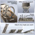 thumbnail image 3 of DSR Minimalist Phone Case Compatible with Samsung Galaxy S24 Ultra, 360° Rotation Kickstand Aluminum Metal Frameless Design Bumper Case, Protective Shock Grade Shell,Natural Titanium, 3 of 6