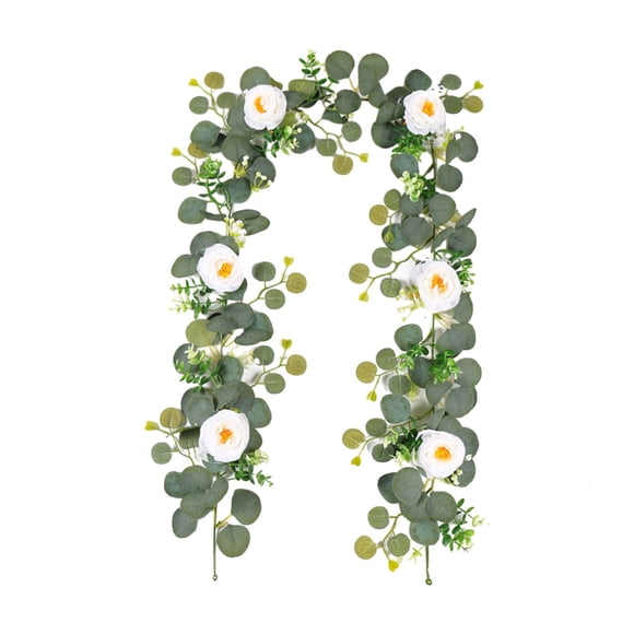 Garlands for Decor5.9Ft Artificial Flower Garland with Roses Fake Rose Flower Garland Floral Vines for Wedding Home Party Table Runner Decor Artificial Flower Vines Fake Silk