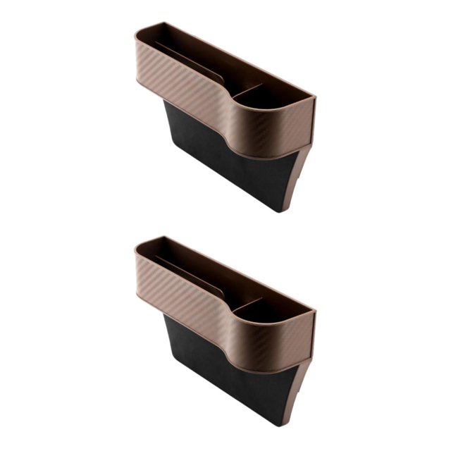 mmirethe Gap Filler Organizer High Performance with Cup Holder Brown Right 2Set