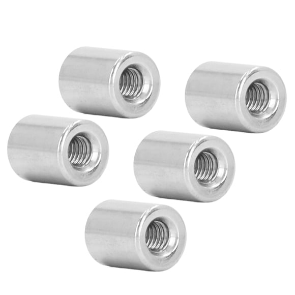"Premium 304 Stainless Steel M4 Female Threaded Coupling Nuts - 50-Piece Durable Kit for Rods & Pipes (M4x0.7-8-L10mm)"