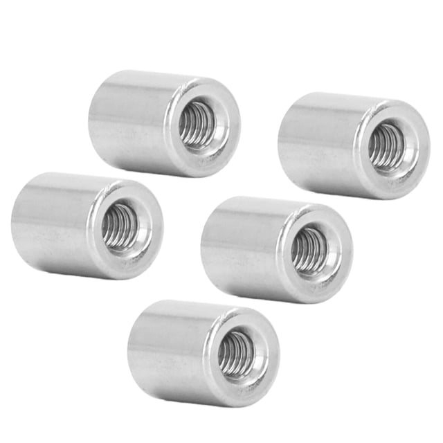 "Premium 304 Stainless Steel M4 Female Threaded Coupling Nuts - 50-Piece Durable Kit for Rods & Pipes (M4x0.7-8-L10mm)"