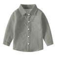 thumbnail image 1 of vdgthytj Toddler Baby Boys Girls Button down Shirts Kids Collared Long Sleeve Uniform Dress Shirt Tops Spring Fall Clothes, 1 of 6
