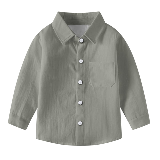 vdgthytj Toddler Baby Boys Girls Button down Shirts Kids Collared Long Sleeve Uniform Dress Shirt Tops Spring Fall Clothes