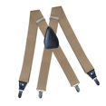 thumbnail image 3 of Men's Suspenders Elastic Straps Solid Heavy Duty 4 Clips Adjustable Beige, 3 of 7
