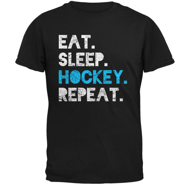 Manger Dormir Répéter Hockey Usé T-Shirt Doux pour Hommes