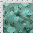 thumbnail image 3 of oneOone Velvet Dusty Teal Green Fabric Florals Craft Projects Decor Fabric Printed By The Yard 58 Inch Wide, 3 of 4