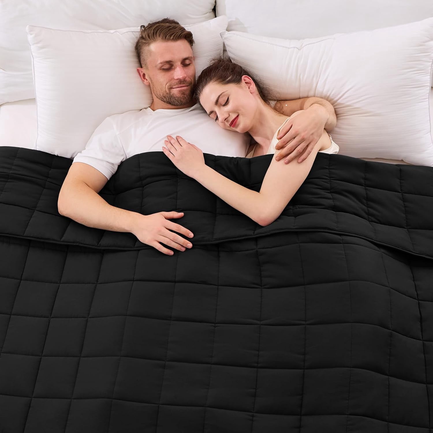 Weighted Blanket for Adults (20 lbs, 60” x 80”, Grey) Cooling Heavy Blanket for Sleeping Perfect for 190-210 lbs, Queen Size Breathable Blanket with Premium Glass Bead,Machine Washable