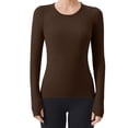 thumbnail image 1 of Hvobtty T-Shirt à Manches Longues Décontracté à Col Rond pour Femmes, Vêtements de Sport de Course à Manches Longues pour Femmes et Tenue de Yoga Respirante Sans Coutures, 1 of 3