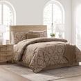 thumbnail image 1 of Mainstays 5-Piece Damask Comforter Set, King, 1 of 6