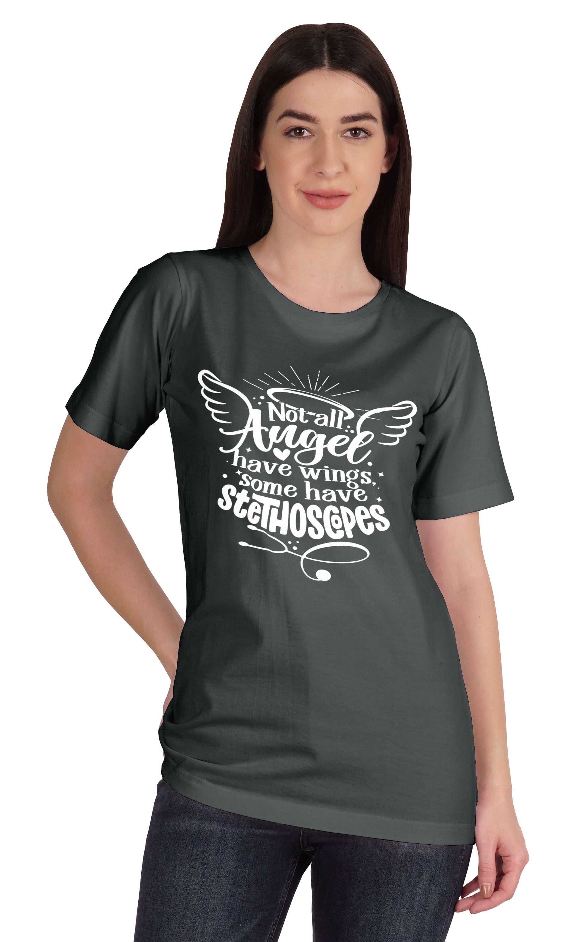 Inkmeso T-shirt Nurse pour Femmes Not All Angel Have Wings Some Have Stethoscopes