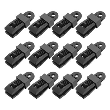 MasteelfCA 25pcs Tents Clamps Multifunction Awning Wind Rope Buckle Awnings Plastic Clips Tent Tighten for Outdoor (Black)