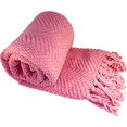 thumbnail image 1 of Home Soft Things Couverture Jetée en Tweed Tricoté pour Canapé, 50 x 60, Fraise Glace, 1 of 5