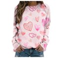 thumbnail image 2 of Qertyioot T-Shirt Graphique pour Femmes de la Saint-Valentin à Manches Longues, Chandail Mince Imprimé Décontracté à Col Rond /, 2 of 5