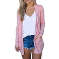 thumbnail image 1 of CEHVOM Femmes Dames Cardigan Uni à Col en V Manteau à Manches Longues Poches Vêtement d'Extérieur, 1 of 8