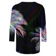 thumbnail image 5 of EQWLJWE Blouses à Manches Longues pour Femmes Hauts pour Femmes Liquidation T-shirt Imprimé de Mode pour Femmes Blouse à Manches 3/4 Col Rond Hauts Décontractés, 5 of 5