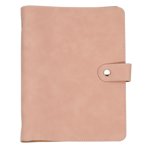 Uxcell A5 PU Leather Binder Cover, 6 Ring Loose Leaf Binder Protector Round Ring Binder Cover Refillable Notebook Binder for Meeting Photocard Budget Notebook Folder, Pink