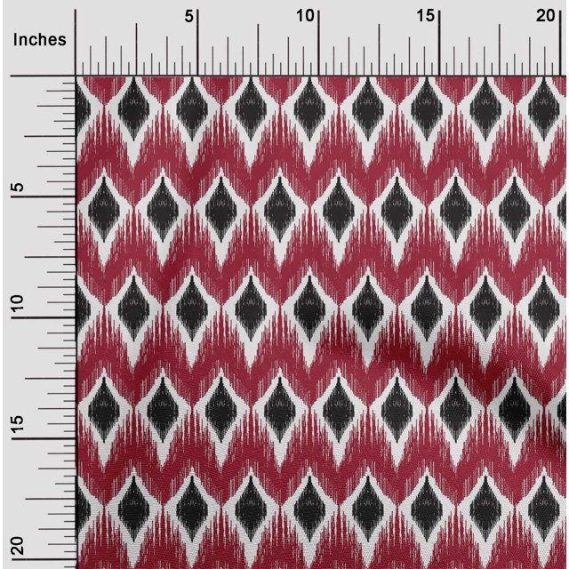 oneOone Viscose Chiffon Fabric Geometric Ikat Printed Craft Fabric BTY 42 Inch Wide