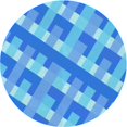 thumbnail image 1 of Ahgly Company Tapis d'Intérieur Lavable en Machine Carré Transitionnel Bleu Néon, 3 Pieds Carré, 1 of 7