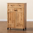 thumbnail image 2 of Baxton Studio Glidden Oak Brown Finished Wood 1-Drawer Shoe Storage Cabinet, 2 of 12