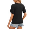 thumbnail image 4 of FAIWAD Women's Plus Size Summer Tops Short Sleeve Round Neck Side Split Button Casual Tunic Tops, 4 of 6