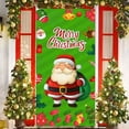 thumbnail image 4 of Christmas Door Curtain Outdoor Decor Santa Claus and Puppy Scene Hanging Fabric Backdrop for Front Door Entryway Party Photo Background 72.8x35.4 Inch Polyester Indoor Home Decoration, 4 of 5