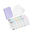 thumbnail image 1 of PU Leather Notebook Binder Clear Binder Pockets Budget Envelope Purple, 1 of 9