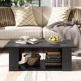 thumbnail image 4 of Costway Table Basse à 2 Niveaux Moderne, Table de Centre Cocktail avec Tablette de Rangement pour Salon, Noir, 4 of 10