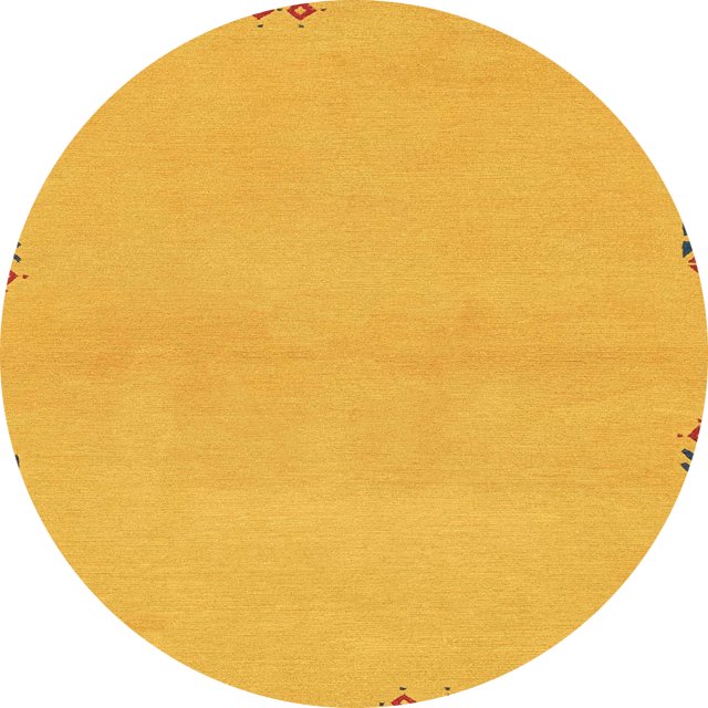 Ahgly Company Tapis d'Intérieur Ronds Abstraits Orange Tapis de Zone Abstraits, 8 Pieds Rond