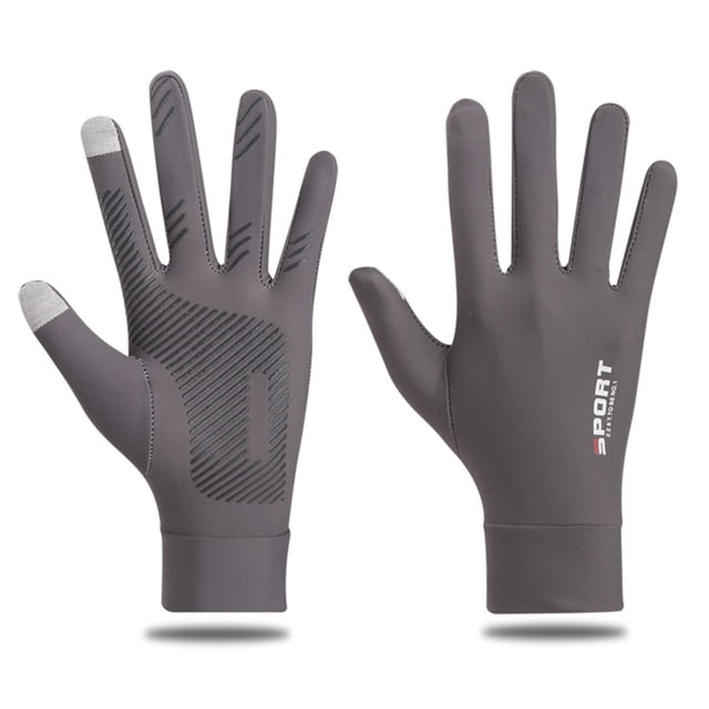 Summer UV Protection Gloves, Non-Slip Touchscreen Gloves for Men Women Breathable Gloves for Driving Cycling Riding Climbing Golfing Workout (Grey, L)